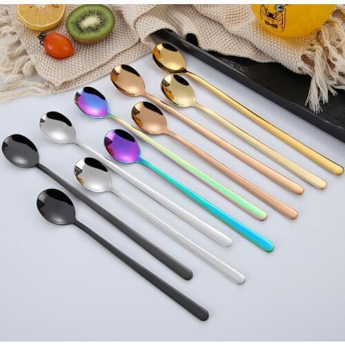304 Stainless steel dinnerware set spoon tea spoon Dessert coffee ice cream spoons Kitchen accessories Bar tools new long handle