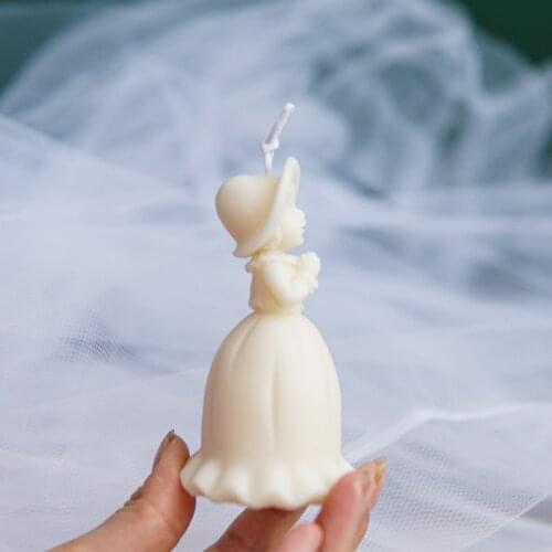 New Little Girl Scented Candle Mould Doll Make a wish Silicone Mold DIY Bride Wax Model Resin Epoxy Molds Handmade Aromatherapy