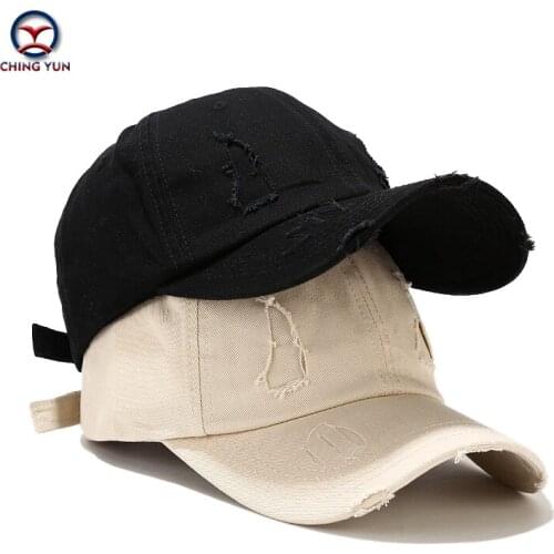 New Baseball cap Frayed Baseball hat Washed vintage all-match unisex four seasons Outdoor Distressed Hole sunprotection Caps