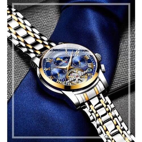2020 New HAIQIN Mens Mechanical Watches Luxury Watch Men Tourbillon Automatic Wrist Watch For Men Waterproof Relogio Masculino