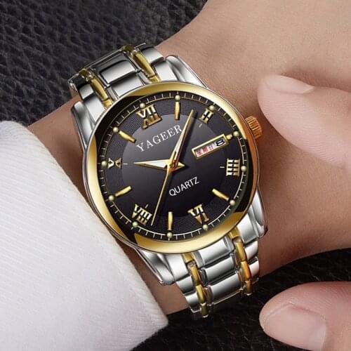 New 2021 Men Watch Calender Sport Mens Watches Top Brand Luxury Silver Full Steel Quartz Gold Clock Men Relogio Masculino