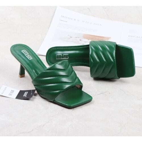 Kalsooni 2021 New Women Summer Heels Middle-heel Sandals Modern Slippers