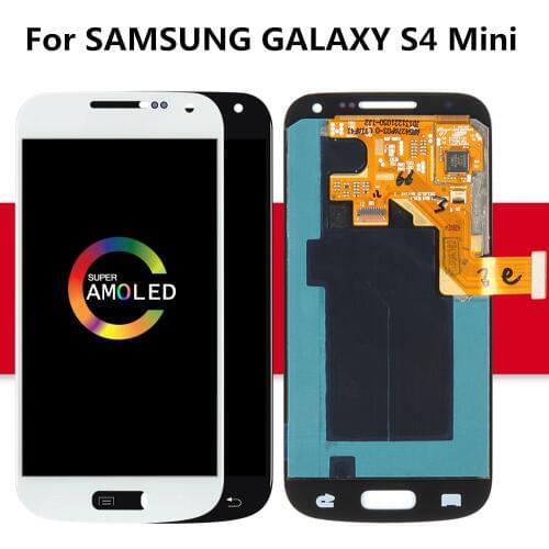 Original Super AMOLED For SAMSUNG GALAXY S4 Mini Touch Screen Digitizer Assembly i9190 i9195 i9192 LCD Display With Frame