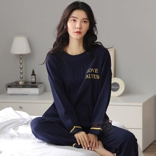 Plus Size 4XL 5XL Big Size Women Homewear Lounge Clothes Long Sleeve Pajamas Sets Cotton Sleepwear Outfit Kawaii Night Suit 2021