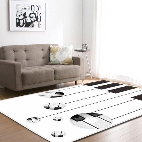 Custom Music Piano Carpet Piano Pattern Rectangle White Rug Livingroom Coffee Table Bedroom Bedside Rugs Carpets Area Tatami And