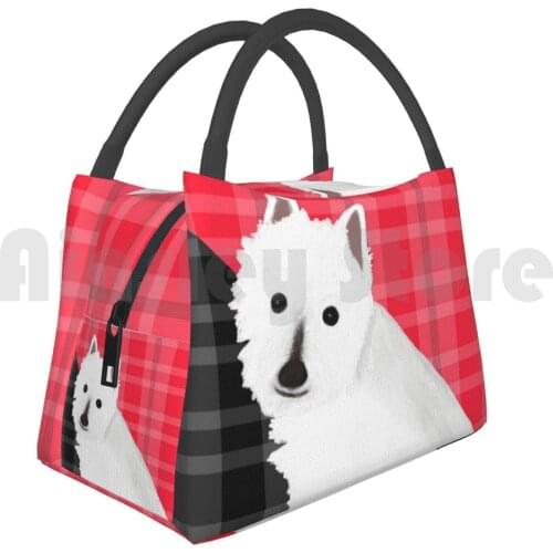 Portable Insulation Bag Fiona The Westie With Red And Black Plaid 811 Westie West Highland White Terrier