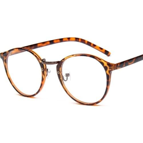 Retro Round Frame Spectacles Women Classic Student Glasses Frame Small Fresh Gentle Flat Mirror