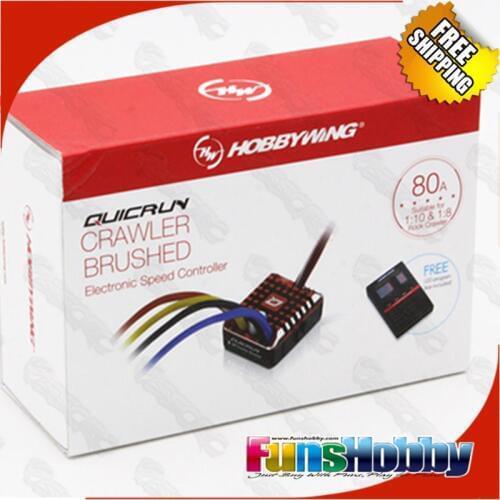 Hobbywing QuicRun 1:10 1/8 WP Crawler Brush Brushed 80A Electronic Speed Controller Waterproof ESC With Program box LED BEC XT60