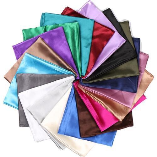 HanXi Silk Satin Scarf Women Square Muslim Hijab Hair Tie Band Lady Elegant Skinny Scarf Winter Head Neck 70*70cm