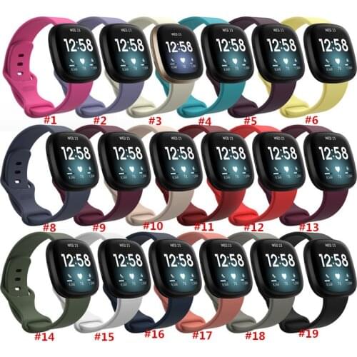 Silicone Band for Fitbit Versa 3 Smart Watch Double-Buck Waterproof Small Large Women Men Bracelet band for Fitbit Sense strap