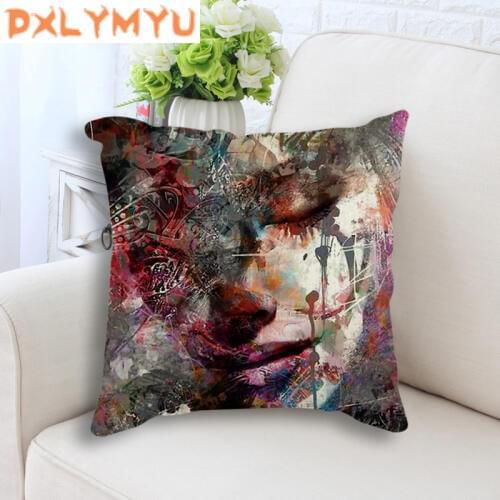Nordic Cushion Fashion Sex Figure Picture Print Seat Cushion Throw Pillow Decorative Cushion for Sofa Home Decor