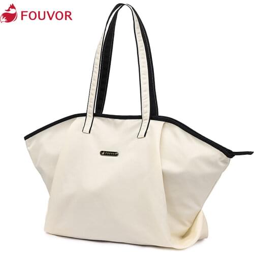 Fouvor 2021 new Folding bag female large capacity nylon female bag casual lady canvas bag female shoulder messenger bag 2960-01