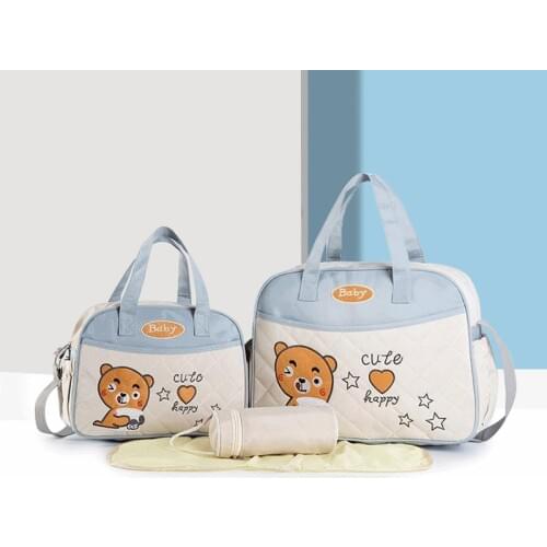 4 PCS/SET Maternity Bag Mummy Diaper Bags Large Capacity Baby Nappy Bag Waterproof Travel Backpack Nursing Handbag for Baby Care