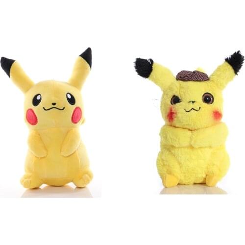 TAKARA TOMY Anime Pokemoned Detective Pikachus Kawai plush toys stuffed cartoon animal childrens toy exquisite gift