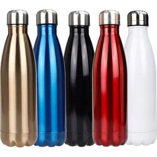 Thermos 500ml Solid Winter Water Cup Black/Blue/White/Red Straight Cup Stainless Steel Environmentally Friendly Water Cup