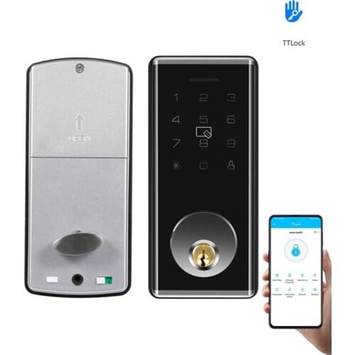 Smart Password Lock Bluetooth Deadbolt Locks Keyless Door Entry Exterior Door Password IC Cards Door Lock Single Tongue