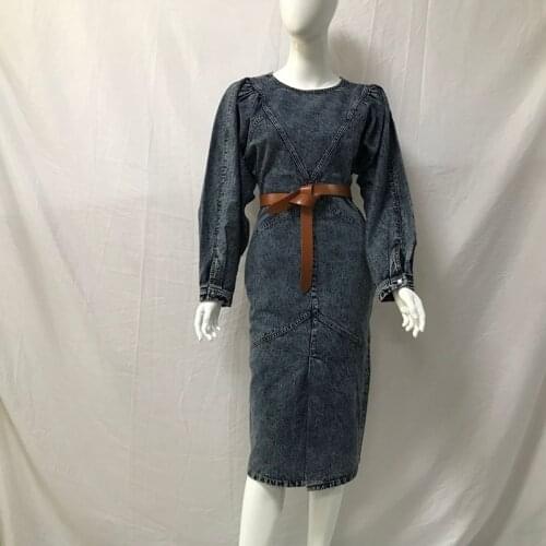 VNXIFM Fashion Denim Dresses