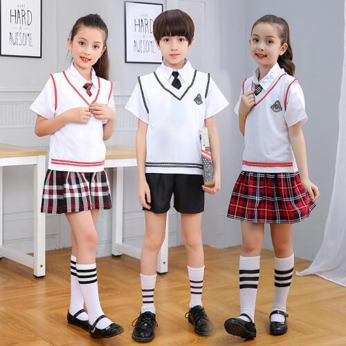 Japanese fashion childrens summer school uniforms schoolboy suit boys and girls costumes graduation clothes dance clothes