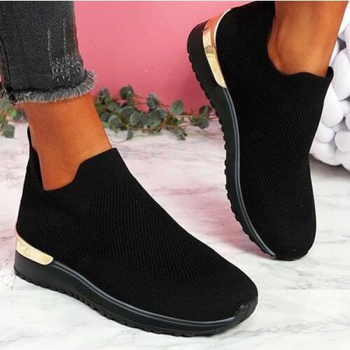 Running Shoes Women Vulcanized Sneakers Ladies Breathable Slip-on Shoes For Female Casual Sport Platform Shoes Zapatos De Mujer