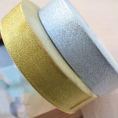 ZY DIY Pretty 10meters Gold Silver Glitter Ribbon, Beautiful ribbon and DIY ribbons for sewing
