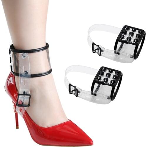 1 Pair PVC High Heels Locking Belt With Ankle Cuffs For Bdsm Bondage Couples Flirting Adults Games,Sexy Costumes For Sex