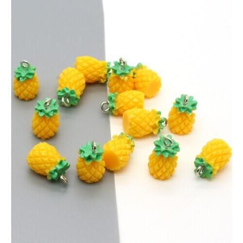 10pcs/lot 3D Pineapple Resin Charms Earring Fruits Charm Pendants Jewelry Accessories Diy Earring Keychain Findings Handmade