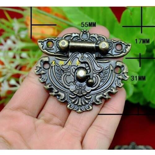 20pcs/lot Antique buckle alloy buckle wooden snap lock box heart-shaped box buckle trumpet 55 * 48MM