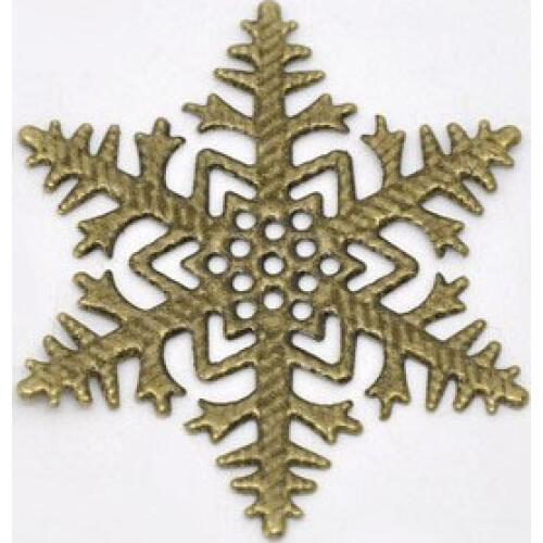 30pcs/lot 45mm Bronze Tone Filigree Flower Wraps Snow Metal pieces Jewelry Findings Connectors Fit More Hair Clip