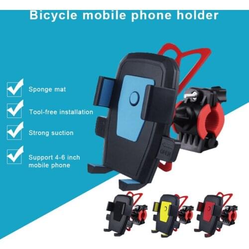 360 Rotation Bicycle Holder Mount Bike Phone Holders For 3.5- 6.5 inch Cellphone Anti-Slide Cycle Handle Stand Extender Bracket