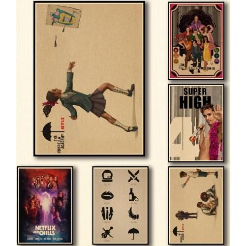 44 Designs Tv Show The Umbrella Academy Kraftpaper Poster HomeDecal Painting Wall Sticker for Coffee House Bar