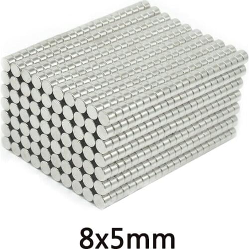50/100/1000PCS 8x5 mm Small N35 Round Magnet 8mm*5mm Neodymium Magnet Dia 8x5mm Permanent NdFeB Strong Powerful Magnet 8*5 mm