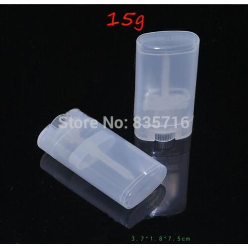 50 pieces/lot) 15g clear Flat empty lipstick tube DIY lip balm tube with big Volume Deodorant tubes with free shipping BP01