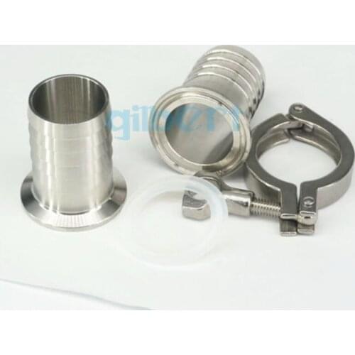 57mm Hose Barb x 2.5" Tri Clamp Set SUS304 Stainless Steel Sanitary Fitting Tri-Clover Home Brew