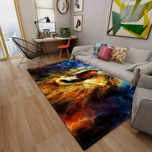 Africa Lion Area Rugs Large Anti Slip Cosmic Fox Floor Mat Home Decor Bedroom Livingroom Print Dangerous Tiger Doormat