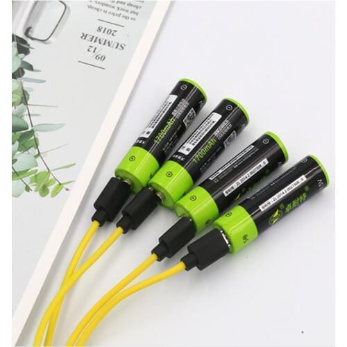 ZNTER 1.5V AA rechargeable battery 1700mAh USB rechargeable lithium polymer battery + Micro USB cable fast charging