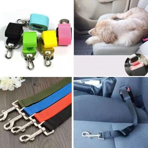 Dog Cat Pet Car Seat Belt Accessories Adjustable Nylon Belt Small And Medium-sized Travel Clip French Bulldog Goods