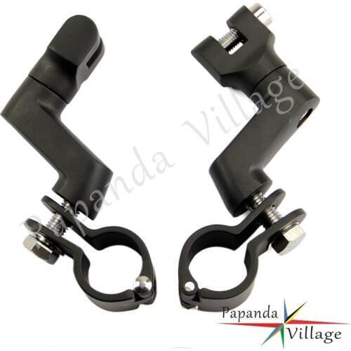1" & 1-1/4" & 1-1/2" Black Engine Guard Foot Pegs Clamps Mount For Harley Honda Yamaha Kawasaki Norton Triumph Chopper ATV UTV