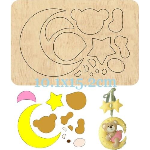 Cute Dear Moon Cutting Wood Dies DIY New Keychain Pendant Leather Bag Suitable For Common Die Cutting Machines on the Market