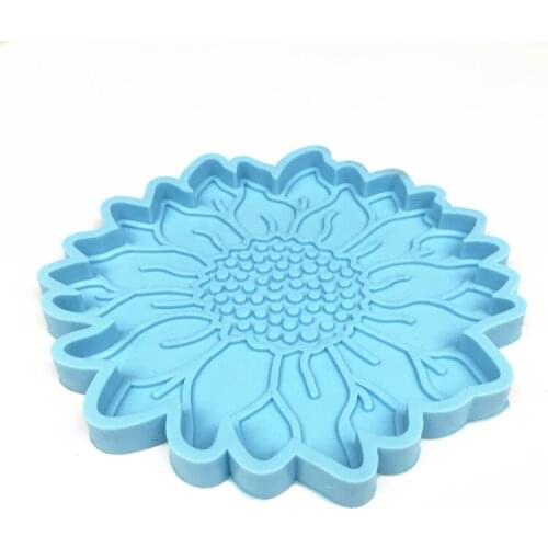 DIY Crafts Home Decoration Casting Tool Handcraft Sunflower Coaster Epoxy Resin Mold Cup Mat Pad Silicone Mould