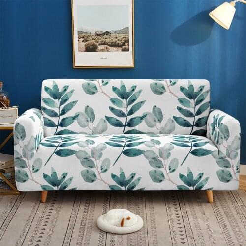 Custom 3D Print Hawaii Tropical Plant Elastic Couch Cover Sofa For Living Room Bedroom Home Decor 1/2/3/4-seater Sofa Protector