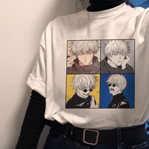 Womens T-shirt Jiu-Jitsu Kaisen Kawaii Graphic Oversized T-shirt Harajuku Top Short Sleeve T-shirt 2021 New Women Clothes