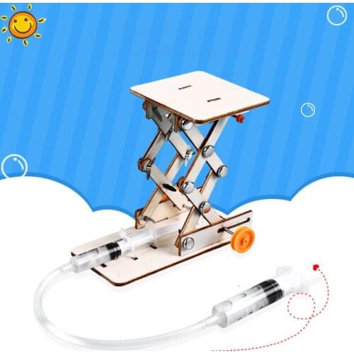 Hydraulic lifting platform crane model technology small production materials childrens manual diy scientific experimental toys