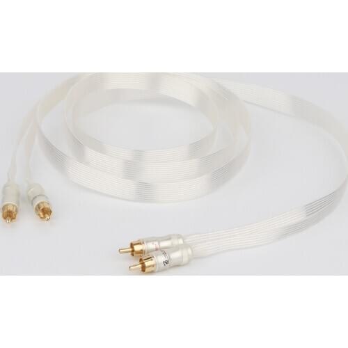 Hifi silver plated cable Blue white Heven king snake Gold Plated RCA interconnect cable