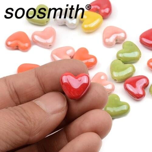 Ceramic Beads Love Bead, Creative And Colorful Handwoven Bracelet, Fashion Personality Jewelry Accessories Bracelet Necklace DIY