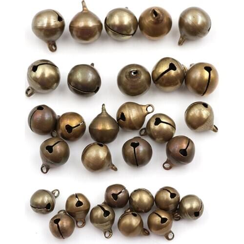 10x 10/12/14cm Bronze Metal Jingle Bells Loose Beads Festival Party Decoration Christmas Tree Decorations DIY Crafts Accessories