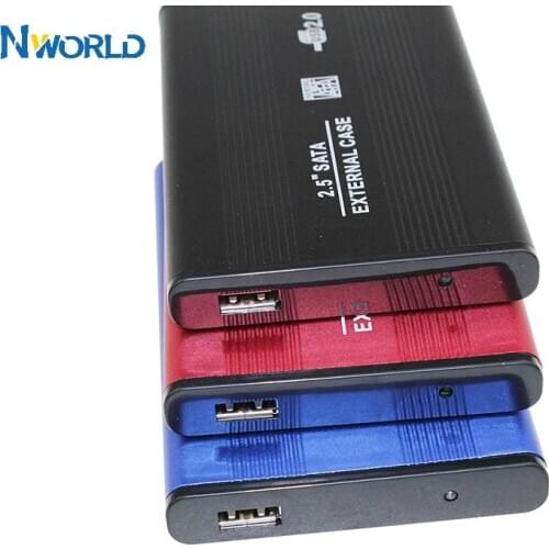 Hot Selling 2.5 Inch HDD Externo Enclosure Case Metal External Storage Box For Sata To USB 2.0 Hard Drive Disk With USB Cable