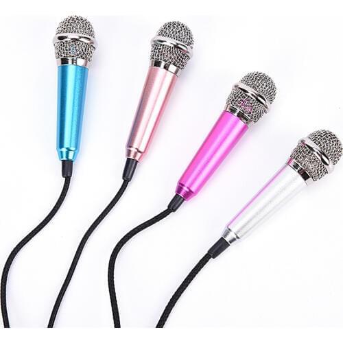 Mini Portable Stereo Studio Mic KTV Karaoke Mini Microphone For Cell Phone Laptop PC Desktop Small Size Mic