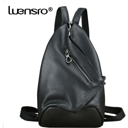 Multifunction Shoulder Bag Men Leather Crossbody Bags for Men Genuine Leather Chest Bag Men High Quality Small Backpack Day Pack