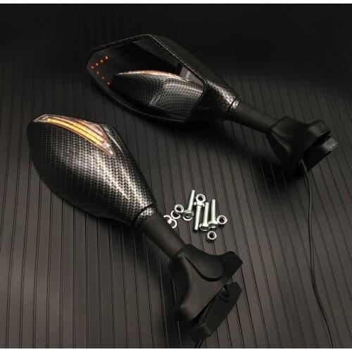 Motorcycle Rearview Mirrors LED Turn Signals Lights for Hyosung GT125R GT250R GT650R Kawasaki Z750S Ninja 250R 650R