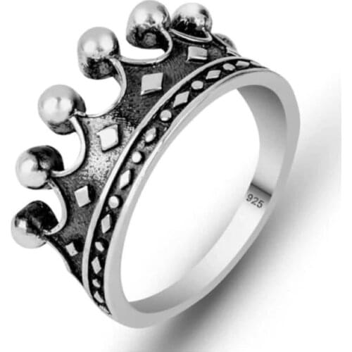 King Crown Silver Men 'S Ring